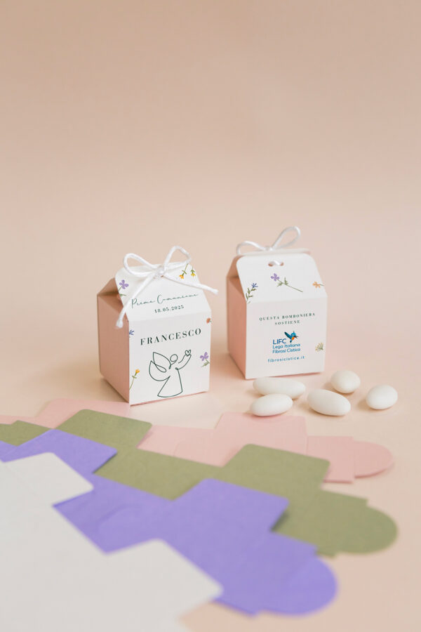 Scatolina porta confetti Angioletto Fiorellini