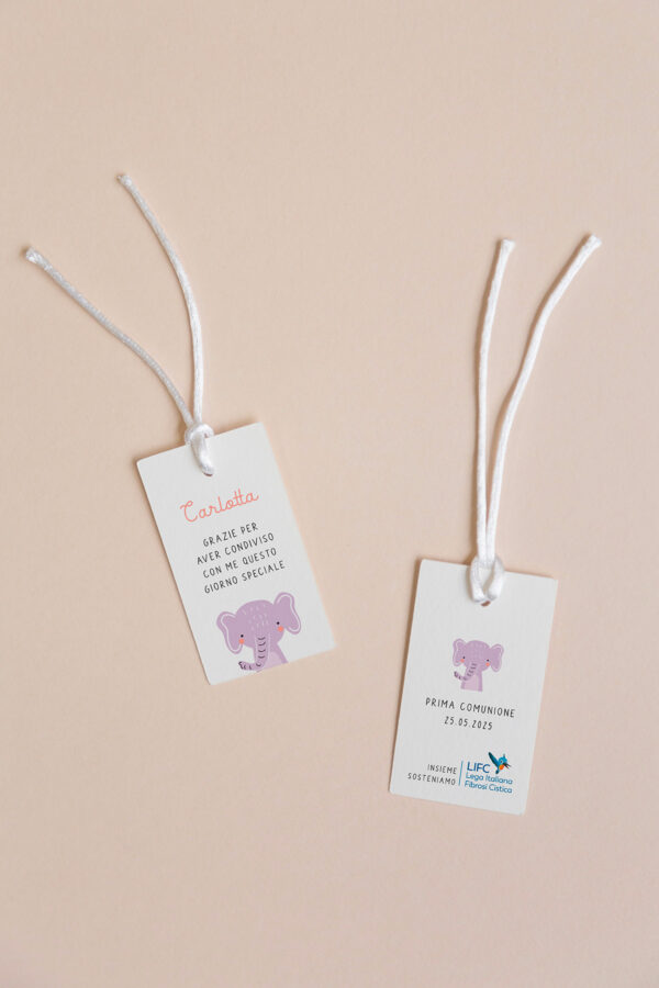 Tag rettangolare Animaletti Elefante