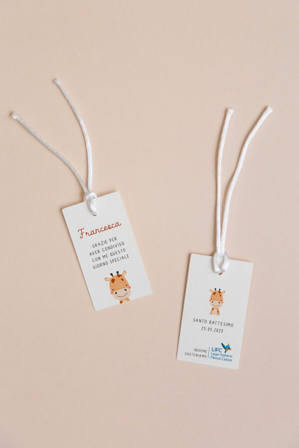 Tag rettangolare Animaletti Giraffa