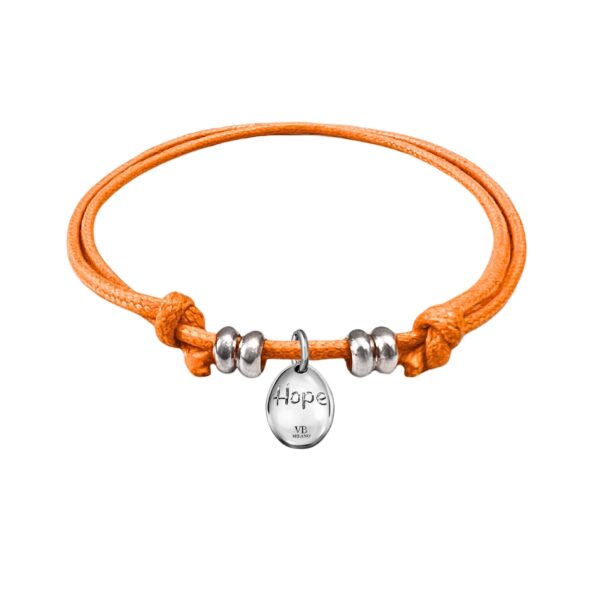 Bracciale uovo Hope - cordino arancione Valeria Bugatto