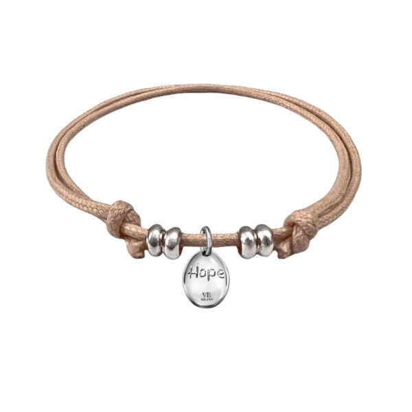 Bracciale uovo Hope - cordino beige Valeria Bugatto