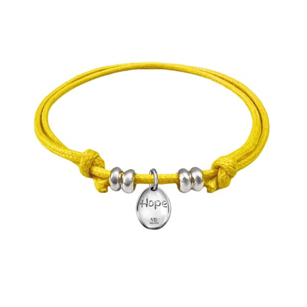 Bracciale uovo Hope - cordino giallo Valeria Bugatto
