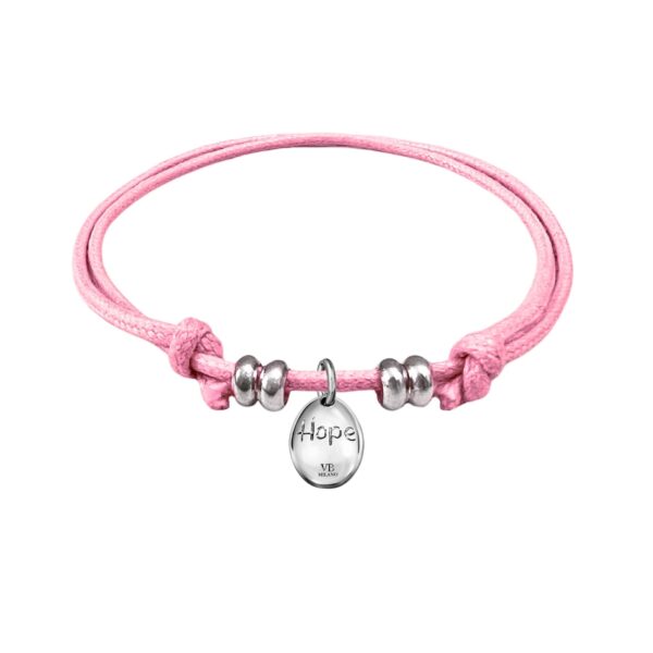 Bracciale uovo Hope - cordino rosa Valeria Bugatto