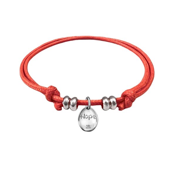 Bracciale uovo Hope - cordino rosso Valeria Bugatto