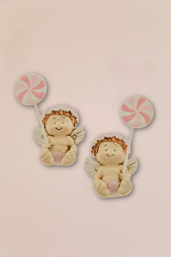 Calamita Angioletto con girandola in resina Rosa