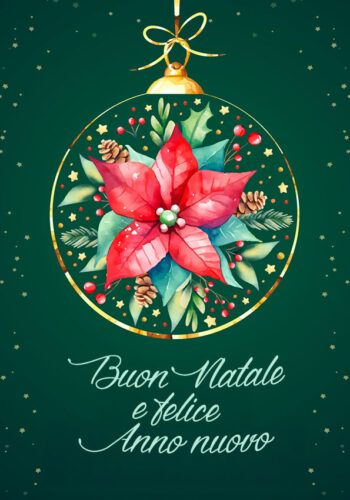 Fronte biglietto verticale Stella di Natale